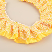 Bordure à volants froncée en organza double couche colorée de 5,5 cm, accessoire de couture DIY pour vêtements et ourlets de jupes