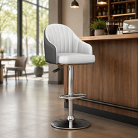 Tabouret de bar pivotant moderne en cuir, réglable en hauteur, pour hôtel, salon, chambre, ferme, bar à domicile et usage extérieur