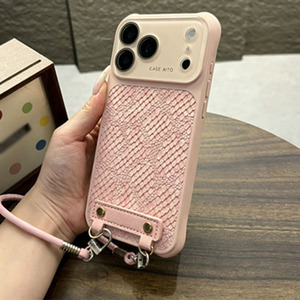 Croc Embossed Phone Case with Lanyard, Anti-Scratch Full Camera Lens <b>Protector</b>, Shockproof Corner <b>Cover</b> for iPhone - Product Image 6