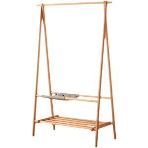 Porte-vêtements en bois massif de style nordique, bois de cerisier, 960x480x1670mm, organisateur de rangement multifonctionnel sur pied pour chambre à coucher - Product Image 5