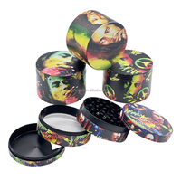 2.5 pouces 4 pièces One Stop vente en gros accessoires pour fumeurs broyeur d'herbes boutique de fumée Bob Design broyeur tabac Logo personnalisé broyeur