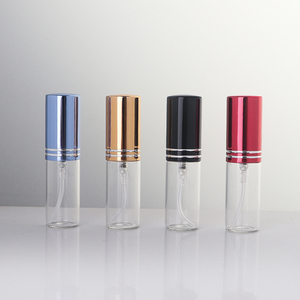 Atomizador de Perfume Recargable de Vidrio Transparente de 5 ml, Mini Botella de Viaje con Tapa Metálica Azul y Colorida - Product Image 5