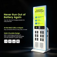 Borne de recharge mobile 48 emplacements 15W Type-C avec batterie Li-Polymère 8000mAh – Distributeur de batteries partagées