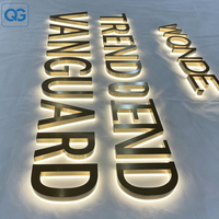 Letras 3D de Acero Inoxidable Retroiluminadas, Logotipo Decorativo 3D, Letras Personalizadas con Luz, Letrero Luminoso 3D, Letrero LED Personalizado para Negocios