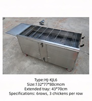 Grill à poulet au charbon de bois avec rotation automatique pour une cuisson uniforme, idéal pour les restaurants, les stands de nourriture de rue et les barbecues HJ-KJL6