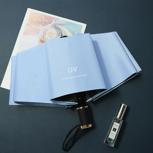 Paraguas Plegable <span class=keywords><strong>de</strong></span> Lujo con Mango Dorado <span class=keywords><strong>de</strong></span> 21 Pulgadas, 8 Varillas Resistentes, Apertura Manual, Paraguas Premium para Lluvia con Logotipo Personalizado para Regalo Empresarial - Product Image 2