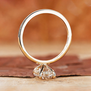 <span class=keywords><strong>Anello</strong></span> <span class=keywords><strong>di</strong></span> <span class=keywords><strong>Fidanzamento</strong></span> in Oro Giallo 14K con Diamante CVD Ovale Certificato IGI, Gioiello Raffinato - Product Image 4