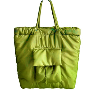 Bolsos de Compras Reutilizables para Mujer, de Nailon Ligero, Acolchados, Impermeables, con Relleno de Algodón, Tipo Tote - Product Image 4