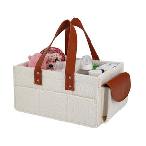 Organizador de pañales para bebés con compartimento de almacenamiento extraíble, organizador de pañales para bebés, contenedor de almacenamiento de pañales para coche de viaje - Product Image 1