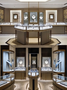 Vetrina Espositiva Moderna Yoshing con Illuminazione LED per Gioielleria, Mobile da Parete in Metallo con Vetro Piatto - Product Image 5