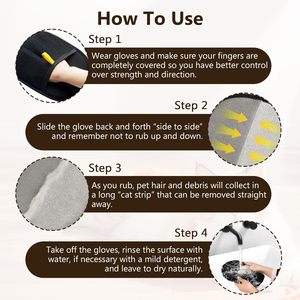Guantes Reutilizables para Eliminar Pelo de Mascotas, Electrostáticos, para Perros y Gatos, Cepillos para Limpiar el Pelo de Mascotas en el Sofá, Rodillos Quitapelusas - Product Image 4
