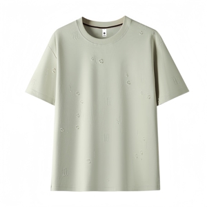 Camiseta de Hombre de Moda, Manga Corta, 100% Algodón, Estilo Vintage con Estampado de Estrella Infernal, Tejida, del Mismo Estilo - Product Image 5