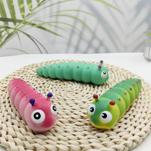 Jouets créatifs anti-stress en forme de chenille peinte, en TPR, à remplir de sable, sensoriels, extensibles, unisexes, vente en gros - Product Image 5