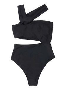 2024 New One-piece Swimsuit Sexy Cut-out Beachwear Oblique Shoulder <b>Bikini</b> - Product Image 3