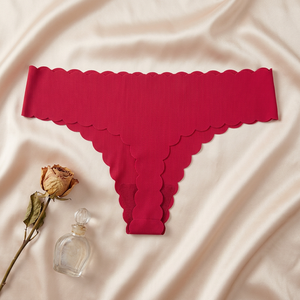 Tanga sin costuras para mujer, con borde ondulado, invisible, transpirable, para deportes, yoga, lencería, OEM, ODM - Product Image 3