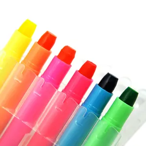 OEM highlighters नीयन रंग 6 पानी में घुलनशील जेल चित्रांकनी कलम