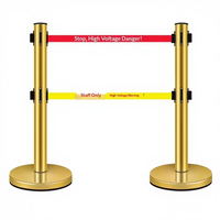 Barrière de file d'attente rétractable en acier inoxydable Guangbao avec poteau, ceinture d'isolation de sécurité double couche et ligne de signalisation – Fabriqué en Chine