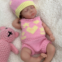 Boneka Bayi Reborn Silikon Utuh 12 inci, Realistis, Lembut, Rambut Mikro-Rooted, Bayi Baru Lahir Tertidur, untuk Kolektor Perempuan