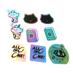 Autocollants lenticulaires en PVC personnalisés, impression UV, logo découpé, étiquettes d'emballage imperméables réutilisables, ensemble de cadeaux promotionnels, 100 pièces - Product Image 4