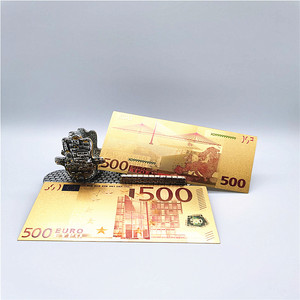 Billete Conmemorativo de 500 Euros y 200 Euros con Lámina de Oro, para Colección o Regalo - Product Image 1
