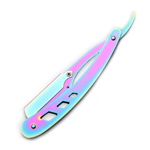 Manual <b>Razor</b> Stainless Steel <b>Single</b> <b>Blade</b> Face Shaving Hair Removal Rainbow Gold Silver Black - Product Image 3
