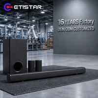 OEMODM 2.1CH ETISTAR 400mm Mini Sound Bar dengan Subwoofer Desain Modern Hemat-Ruang Remote Control TV HDMI Sistem Home Theater