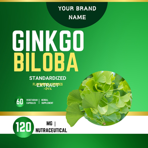 Cápsulas de Ginkgo Biloba Silvestre de Alta Demanda, Suplemento Herbal Estandarizado en Botella, Ayurvédico de la India para Exportación, Precio al por Mayor - Product Image 2