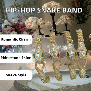Bracelet en Chaîne Serpent Plaqué Or, Bracelet en Laiton, Bijoux Hip Hop pour Femmes ORIGINAL - Product Image 2