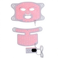Masque et appareil de soin du cou TLM200k IDEA LIGHT OEM ODM, personnalisation du logo offerte, masque de luminothérapie LED 3-en-1 avec puces LED 630nm, 415nm, 830nm