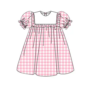 Mới Đến Sang Trọng Lễ Hội Phục Sinh Smock Dresses Mùa Hè Bé Gái Em Gái Mặc Ruffles Trống Ăn Mặc