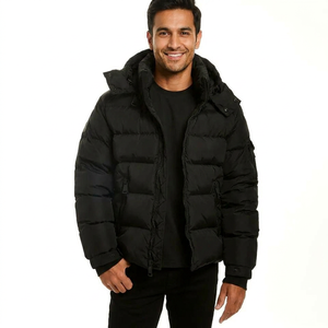 2026 Wholesale Men's Customized Oversize Puffer Jacket Windproof <b>Canvas</b> Fabric Cotton Filling Plus Size Reasonable Price - Product Image 1