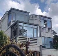 Rumah Kaca Segitiga Modern Kontemporer 4 Musim, Konservatori Taman Musim Dingin, Rumah Kaca Bertenaga Surya dengan Rangka Aluminium Alloy