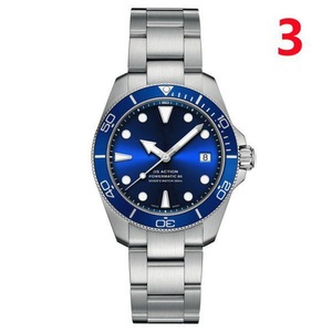 Reloj de Cuarzo Mingzhu, Esfera Redonda de 40.5mm, Grosor de 10mm, Cierre de Mariposa, Estilo Buzo, Esfera Azul, Brazalete Plateado - Product Image 1