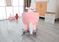 Silla Mecedora de Peluche Color Rosa con Música de Cuna para Bebé en Forma de Unicornio