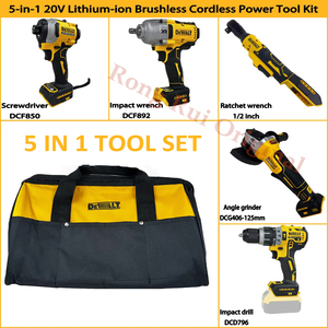 Bộ dụng cụ điện không dây DEW Professional 20V 6 món, bao gồm máy mài góc, máy vặn bu lông, máy khoan búa, túi đựng, tối thiểu 1 bộ - Product Image 2