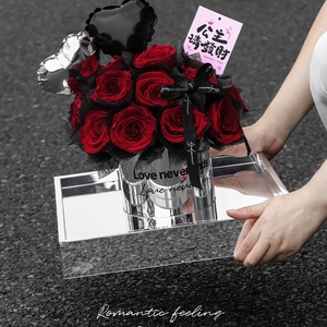 Un Ramo de Flores Eternas como Regalo de Cumpleaños y Día de San Valentín <span class=keywords><strong>para</strong></span> tu <span class=keywords><strong>Novia</strong></span>, Rosa Eterna Preservada en Caja - Product Image 3