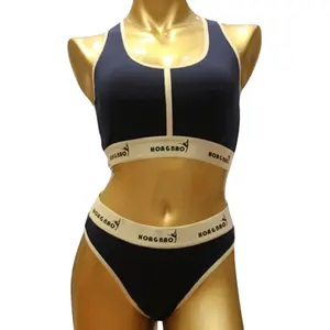 Logo personnalisé Dames Sous-vêtements Sexy Sport Soutien-gorge et Culotte Ensembles Yoga Ensemble