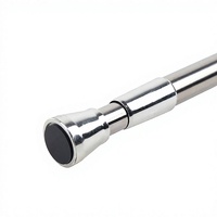 Tringle de Douche Télescopique en Acier Inoxydable, Barre à Tension Réglable, Sans Perçage, Résistante à la Rouille pour Salle de Bain