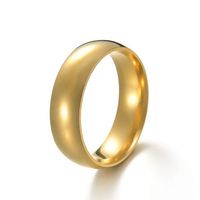 Bague en acier inoxydable ShuoyeW 4/6/8MM, argent, noir, plaqué or, sphérique, logo personnalisé, bague basique en acier inoxydable, bague de doigt 421