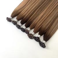Extensions de cheveux 100% humains européens Remy lisses à pointe plate, double trame, tissages super double drawn