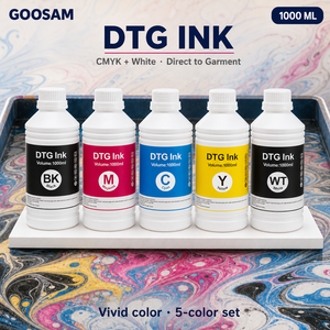 Encre textile DTG CMYKWW 1000 ml pour imprimantes Epson L805 ET-8550 4700 WF-7720 A3 A4 – Compatible, Vente en gros - Product Image 1