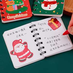 Cuaderno Espiral Navideño Mini A7 para Estudiantes, con Diseño de Papelería Navideña de Dibujos Animados - Product Image 3