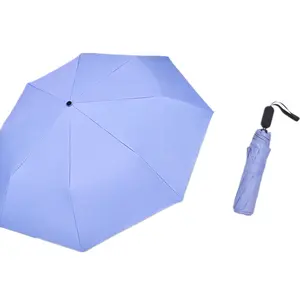 3 Gevouwen Zwarte Coating Handleiding Zon En Regendicht Open Zon Regen Paraplu 'S Custom Logo High End 3 Opvouwbare Paraplu