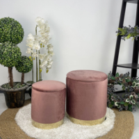 Pouf Ottoman Rond Pliable Fait Main, Repose-Pieds Multifonctionnel pour Chambre, Salon, Hôtel, Décoration Moderne