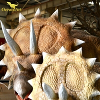 Dinosaures animatroniques Triceratops grandeur nature pour les parcs d'aventure sur le thème des dinosaures
