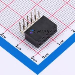 FG-PM2.54-2-05PW-H8.5 Pin Socket Bent Lead Through Hole,P=2.54mm Connector 2x5P 2.54mm Square Hole Right Angle Insert - Product Image 1