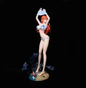 Seksi kız bir Pieced 34cm GK dalga mayo mayo Nami şekil sahne heykeli Edition PVC koleksiyonu süs süs Anime