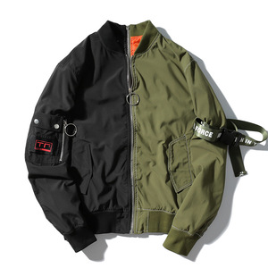 Alike Custom Hombres <span class=keywords><strong>Campera</strong></span> Impermeable Streetwear Outdoor Two Zipper up Impreso Letter Mens Hip Hop Bomber Jackets - Product Image 3