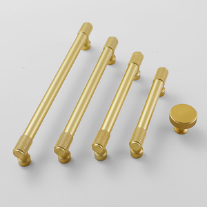 Poignée en alliage d'aluminium gaufré à motifs pour portes d'armoires et de placards, cuisine, noir et or, mobilier contemporain de luxe léger - Product Image 4