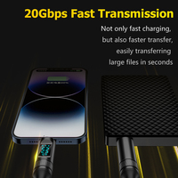 Câble de données USB-C 100W 5A, charge rapide, vidéo HD 8K, transfert de données 20 Gbps pour iOS, ordinateur, écouteurs, caméra, conducteur en cuivre pur